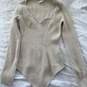 Abercrombie Long-Sleeve Sweetheart Sweater Bodysuit